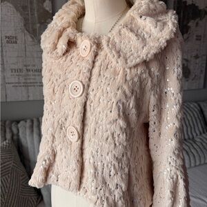 Elegant Cream Sequin Jacket Body language‎ Paris women’s size M